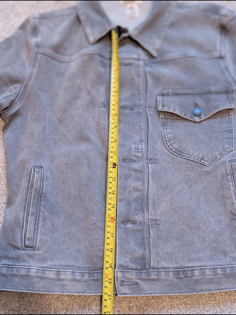 Hiroshi Kato "The Blade" Men’s Gray Stretch Denim Jacket Selvedge Made In USA - Picture 11 of 13